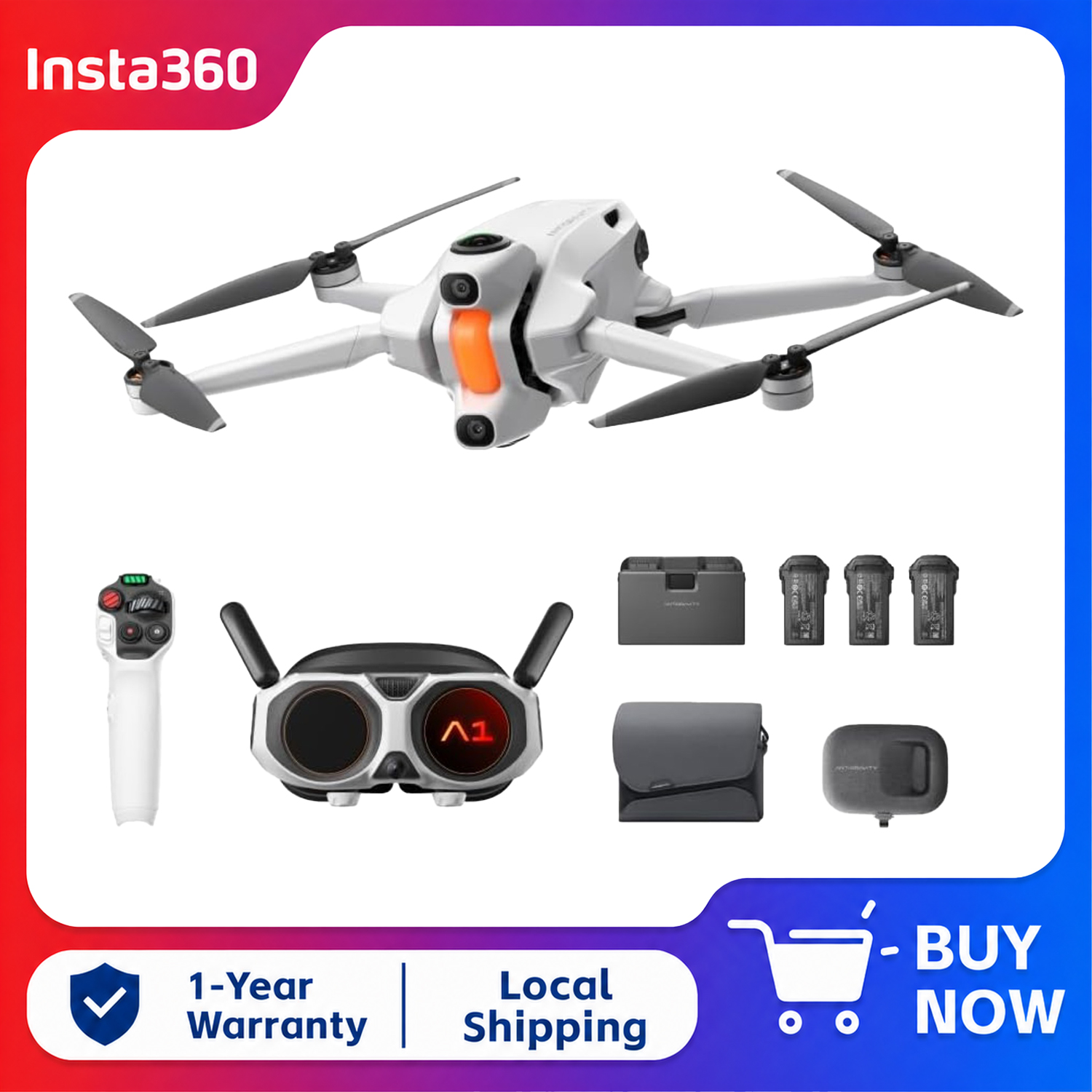 Drone Gimbal For Insta360 - Paket Insta360 Antigravity A1 Explorer (3