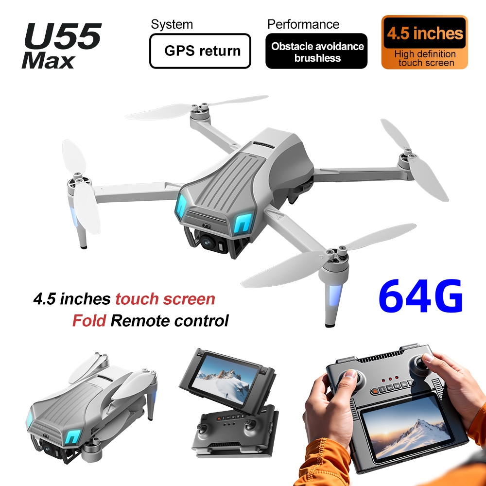 Drone Gimbal 2 Axis - Drone NCZOBOE U55 Optical Flow GPS