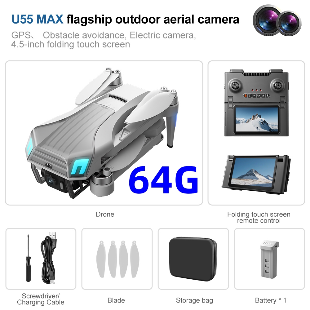NCZOBOE U55 Drone GPS Profesio - Drone Gimbal 2 Axis ulasan dan harga